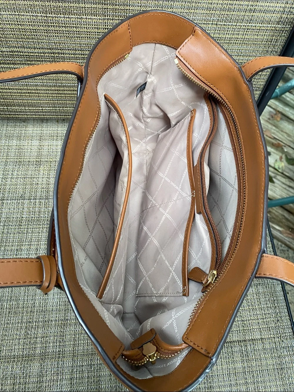 Michael Kors Cognac Pebbled Leather Tote
